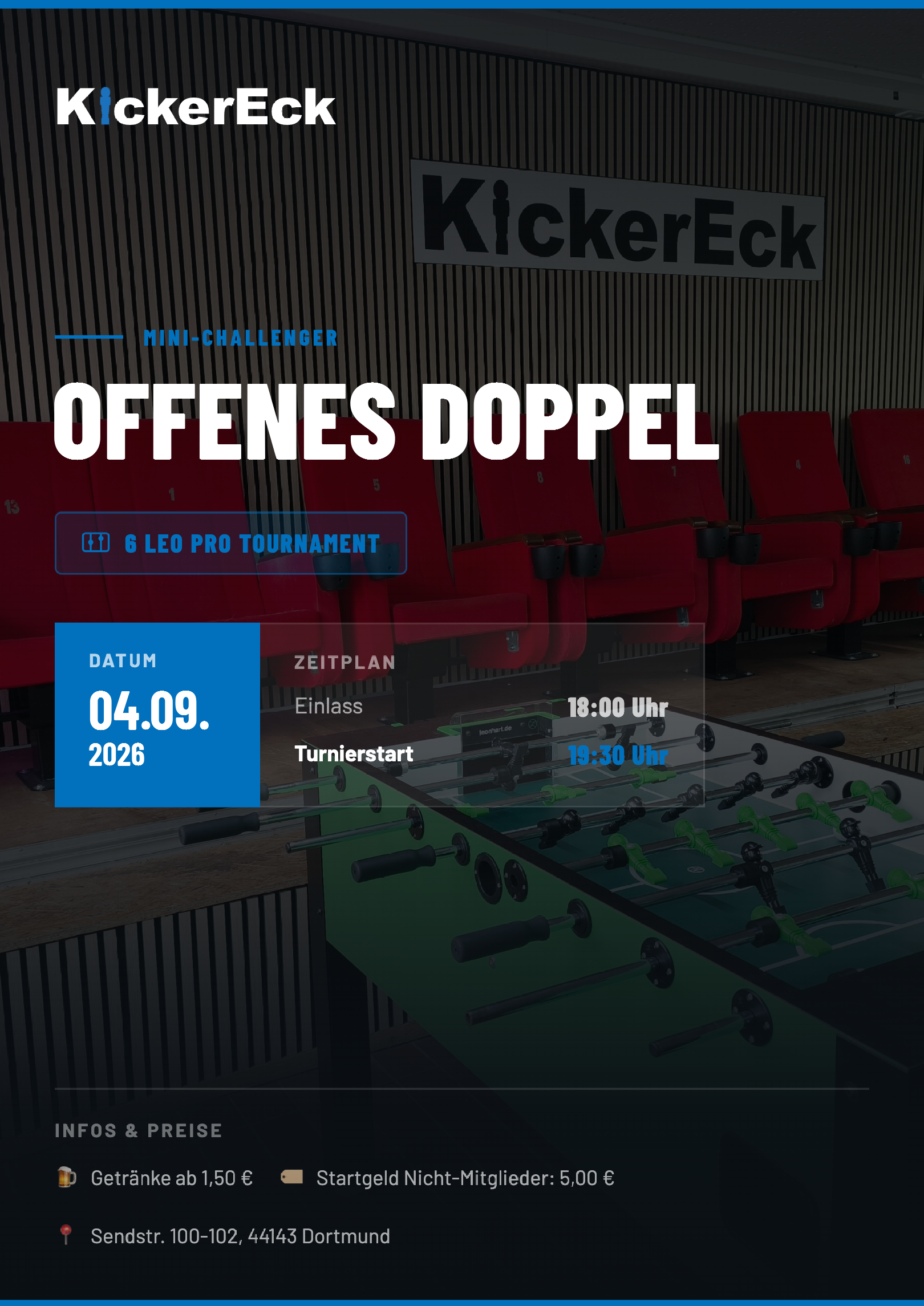 Flyer Offenes Doppel mit Tim