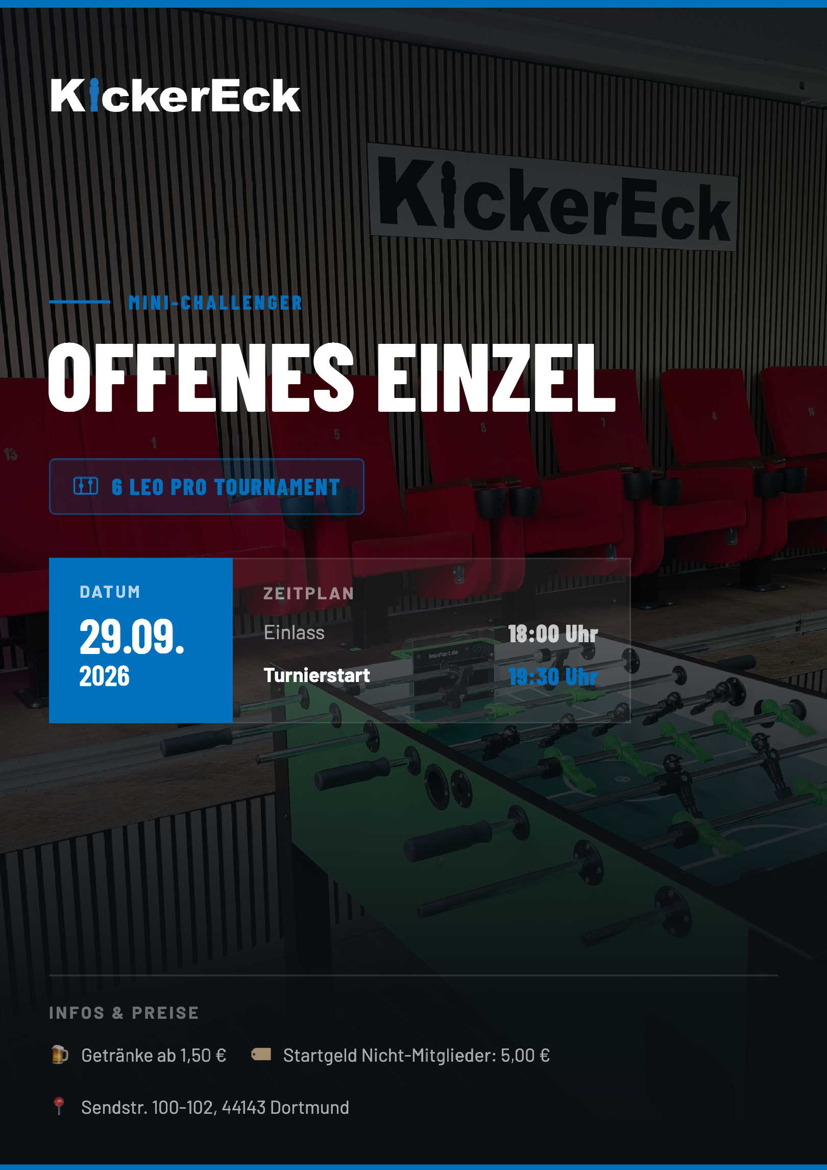 Flyer Offenes Einzel mit Sebastian